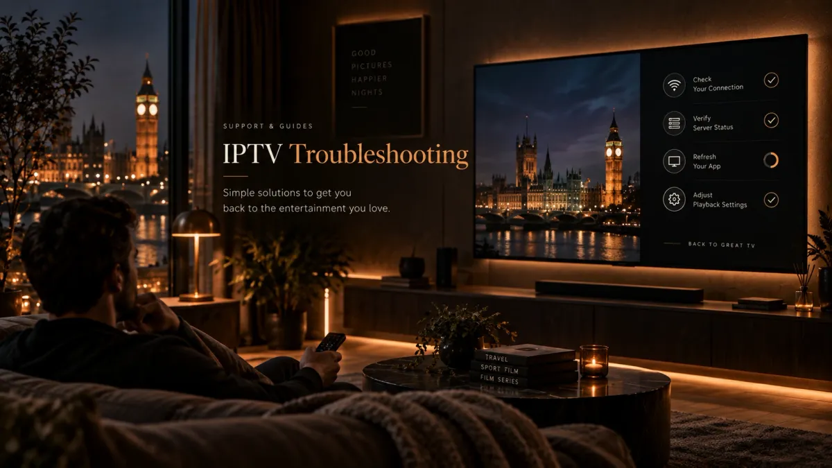 IPTV troubleshooting flow for app, device, network, credentials and provider problems